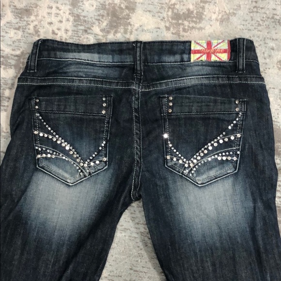 Machine Low Rise Embellished Distressed Jeans - Picture 4 of 5